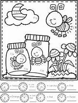 Telling Spring Colouring Elapsed Minute Teachers Grade sketch template