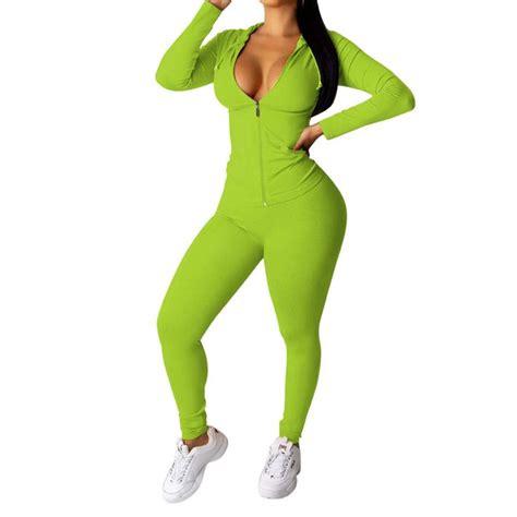 women neon tracksuit 2 piece outfits jogger suits sweatshirts xmas set