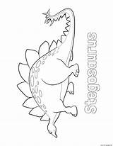 Coloring Stegosaurus Dinosaur Easy Pages Printable sketch template