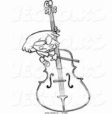 Bass Girl Cartoon Coloring Giant Playing Vector Cello Outlined Getdrawings Getcolorings Leishman Ron sketch template