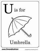 Umbrella Letter Coloring Printable Alphabet Timvandevall Printables Starts Preschoolers Booklet Categories sketch template