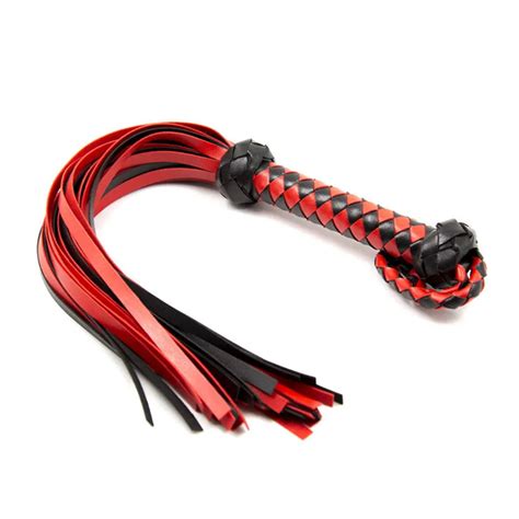 Buy Black And Red Pleasure Flogger Leather Whip For Game