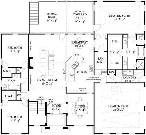 images  plan perfect ranch floor plans extra bedroom  basement stairs