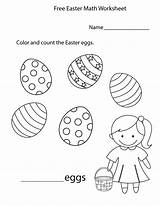 Easter Worksheets Preschool Kindergarten Math Worksheet Coloring Pages Color Kids Count Printable Counting Activity Fun Tracing Print Kindergartenworksheets Getcolorings Find sketch template