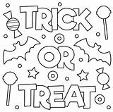 Treat Trick Coloring Pages Kids Candy Bag Printable sketch template
