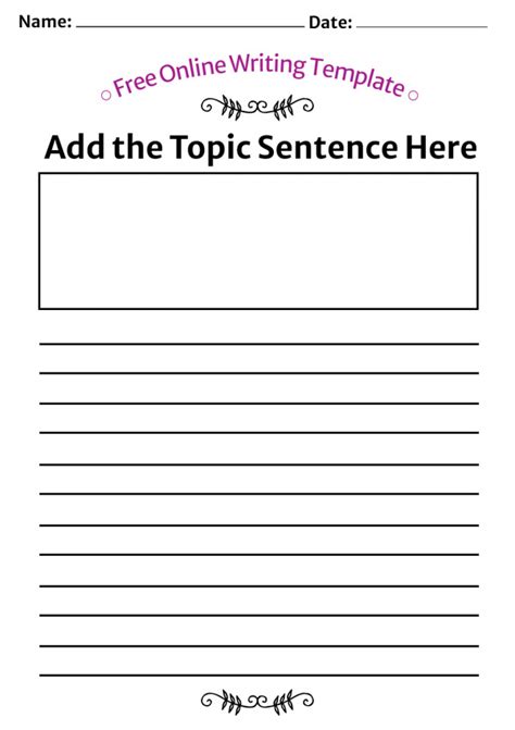 writing template  kindergarten printable templates