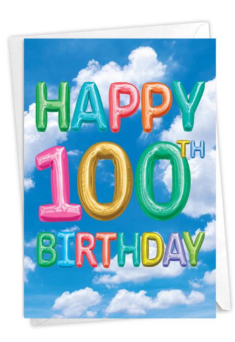inflated messages 100 milestone birthday greeting card