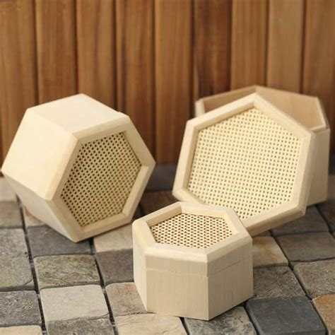 hexagon wood box set baskets buckets boxes home decor factory
