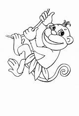 Monkey Coloring Pages Cute Baby Printable Kids Printables Bestcoloringpagesforkids Popular sketch template