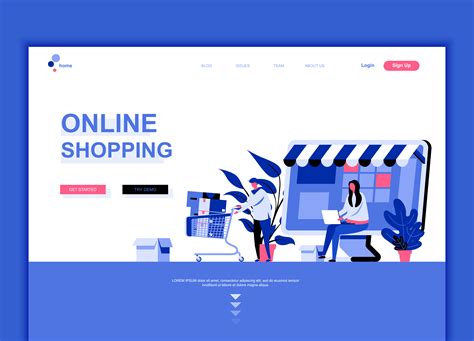 modern flat web page design template concept   shopping
