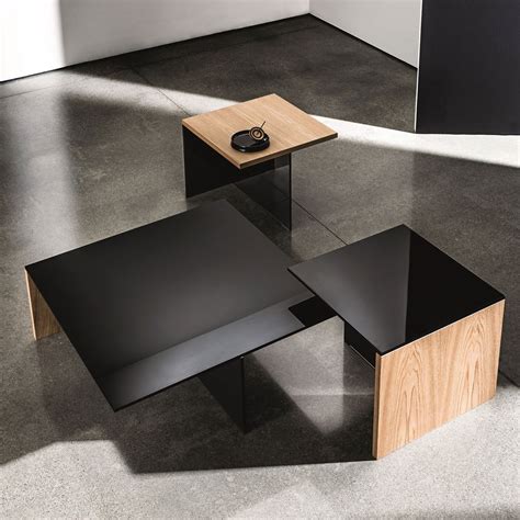 Regolo Square Glass And Wood Coffee Table Klarity