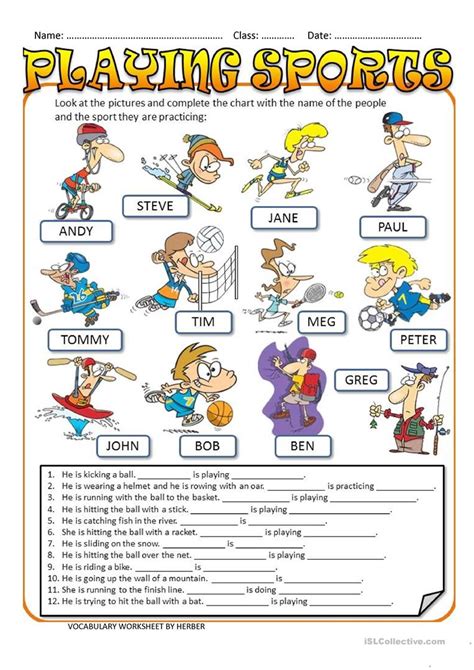 playing sports english esl worksheets  distance