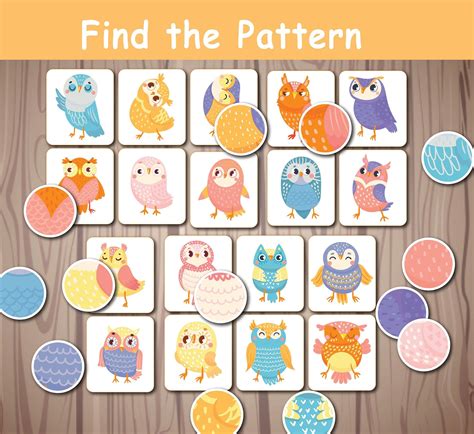 pattern matching activity toddler matching cards preschool printables