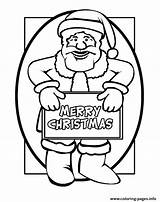 Christmas Santa Coloring Merry Pages Claus Printable Print Color Kids Library Clipart Popular sketch template
