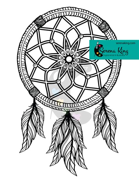 dreamcatcher coloring page serena king