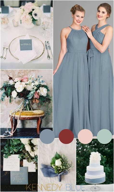 rustic elegant colors spring blush dusty blue navy color palettes  april wedding ideas