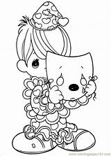Precious Moments Coloring Pages Printable Color Online Cartoons Para Book Clown sketch template