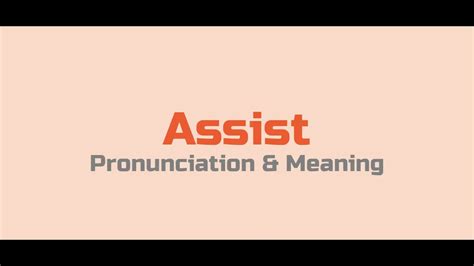 assist pronunciation meaning youtube