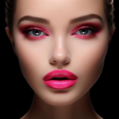 Premium Ai Image A Model With Pink Lips And Pink Lipstick On It