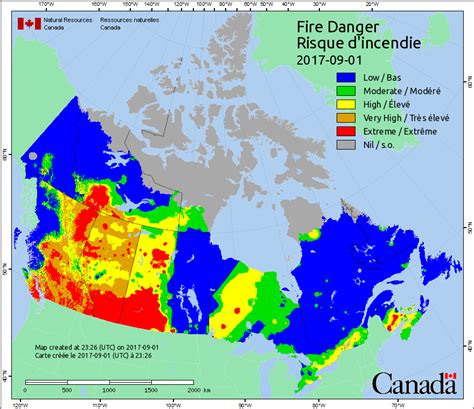 fire weather maps canadian wildland fire information system natural resources canada