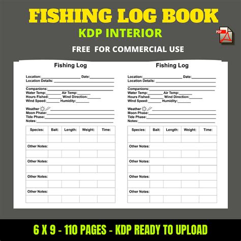 fishing log book kdp interior