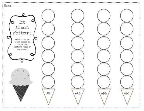kindergarten pattern worksheets teacher idea factory ice cream