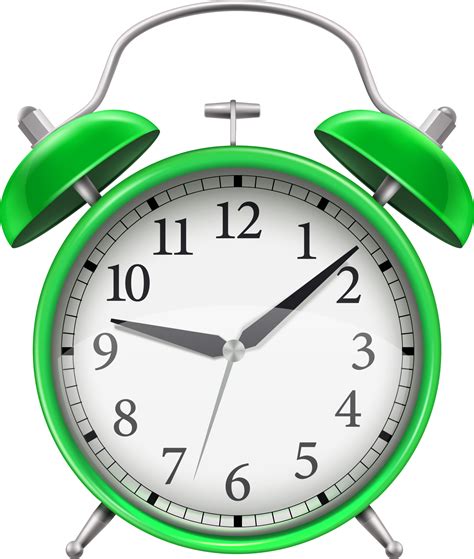 green color classic alarm clock  png