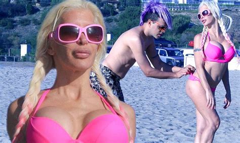 gabi grecko s girlfriend angelique frenchy morgan frolics on the beach daily mail online