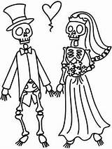 Skeleton Coloring Wedding Couple Pages Embroidery Designs Urbanthreads Visit Skull Crafts sketch template