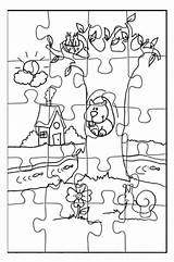 Coloring Puzzle Spring Pages Printable Kids Theme Preschool sketch template