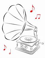 Gramophone Drawing Stock Preview Dreamstime sketch template