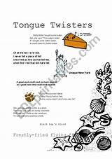 Twisters Tongue Fun Ages Worksheet Preview sketch template