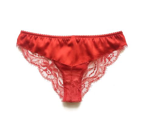 Silk Red Panties Red Lace Panties Lace Brief Lace Tanga Etsy 日本