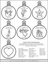 Jesse Tree Printable Coloring Ornaments Pages Ornament Christmas Advent sketch template