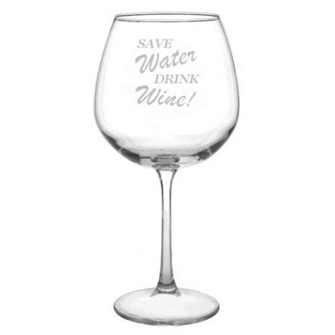 Save Water Drink Wine Giant Wine Glass Personalised County Engraving