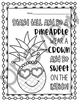 pineapple coloring pages  pre  tweets teachers pay teachers