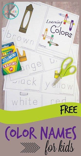 learning color words printable worksheets book preschool color