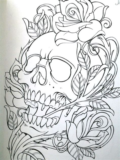 skull  roses skull coloring pages skulls drawing skull art