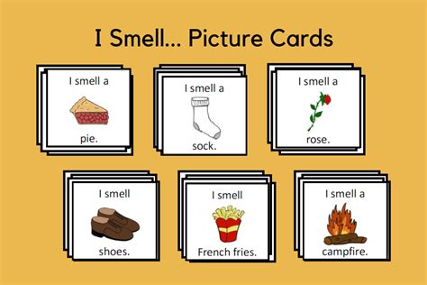 smell picture cards speech therapy ideas