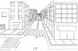 Perspective Point Drawing Street Road City Guide Draw Studentartguide Scene sketch template