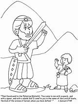 Coloring David Goliath Pages Bible Preschool Kids Sheet Craft Template Und sketch template