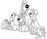 Tramp Lady Coloring Pages Disney Printable Animation Movies Drawings Choose Board Colouring sketch template