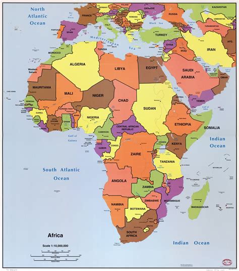 detalle  gran escala mapa politico de africa  las marcas de las ciudades capitales grandes