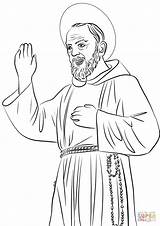 Pio Padre Colorare Pietrelcina Disegno Supercoloring Santi Ausmalbild Assisi Cristo Pantocratore sketch template
