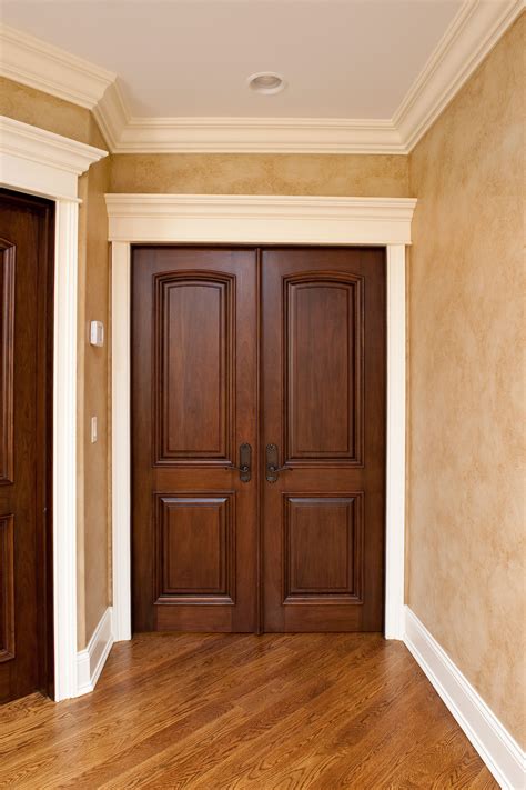 interior door custom double solid wood  walnut finish