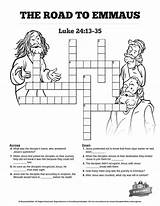 Emmaus Crossword Disciples Appears Walk Doubting Sharefaith sketch template