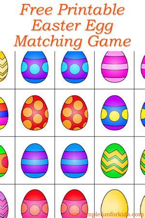 easter egg memory game simple fun  kids easter preschool easter