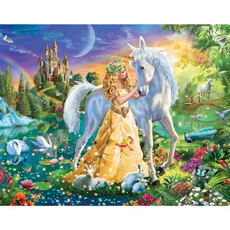 Princess And Unicorn At Twilight 200 Large Piece Jigsaw