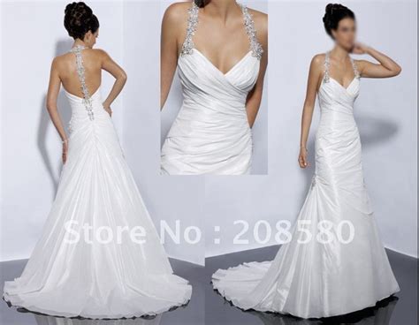 Sexy Halter Backless Bridal Dresses 2015 White Islamic Wedding Gowns