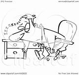 Tired Sleeping Businessman Desk His Clip Toonaday Outline Illustration Cartoon Royalty Rf Clipart 2021 sketch template